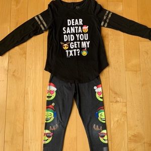 Justice Christmas emoji outfit